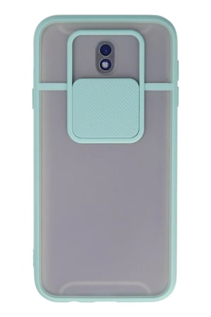 Uray store Samsung Galaxy J7 Pro / J730 Kılıf Palm Buzlu Kamera Sürgülü Silikon - Turkuaz