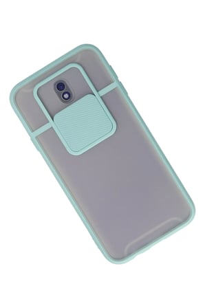 Uray store Samsung Galaxy J7 Pro / J730 Kılıf Palm Buzlu Kamera Sürgülü Silikon - Turkuaz
