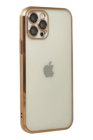 Uray store Apple iPhone 12 Pro Max Kılıf Razer Lensli Silikon - Gold