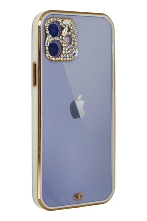 Uray store Apple iPhone 12 Kılıf Liva Taşlı Silikon - Beyaz