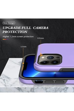 Uray store Apple iPhone 13 Pro Max Kılıf Elit Yüzüklü Kapak - Mor