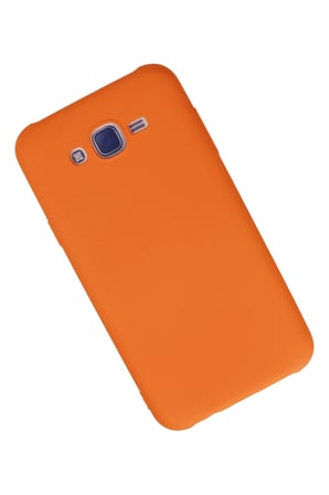 Uray store Samsung Galaxy J7 Kılıf Nano içi Kadife Silikon - Turuncu