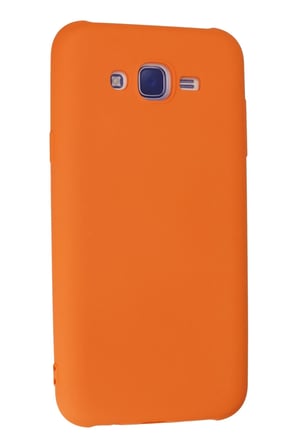 Uray store Samsung Galaxy J7 Kılıf Nano içi Kadife Silikon - Turuncu