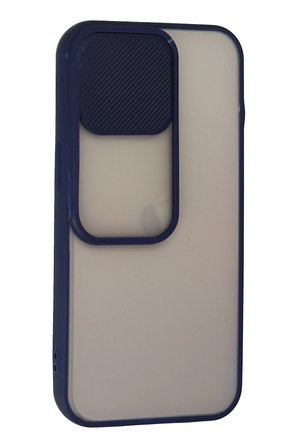 Uray store Apple iPhone 13 Pro Kılıf Palm Buzlu Kamera Sürgülü Silikon - Lacivert