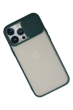 Uray store Apple iPhone 13 Pro Max Kılıf Palm Buzlu Kamera Sürgülü Silikon - Yeşil