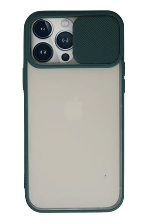 Uray store Apple iPhone 13 Pro Max Kılıf Palm Buzlu Kamera Sürgülü Silikon - Yeşil