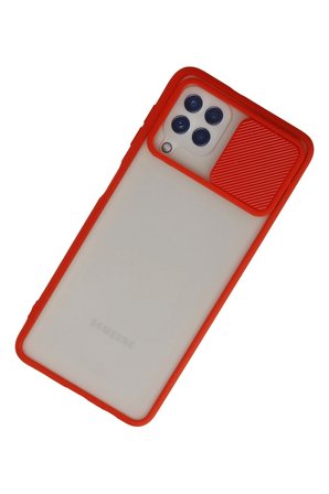 Uray store Samsung Galaxy A22 Kılıf Palm Buzlu Kamera Sürgülü Silikon - Kırmızı