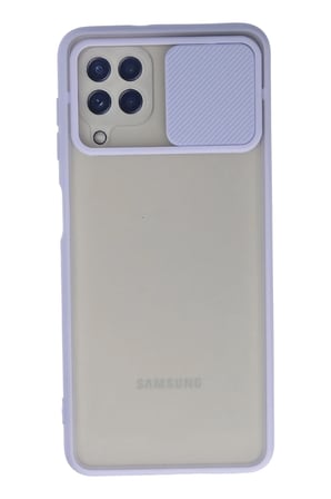 Uray store Samsung Galaxy A22 Kılıf Palm Buzlu Kamera Sürgülü Silikon - Lila