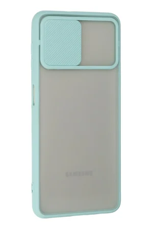 Uray store Samsung Galaxy A22 Kılıf Palm Buzlu Kamera Sürgülü Silikon - Turkuaz