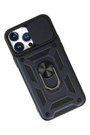 Uray store Apple iPhone 13 Pro Max Kılıf Pars Lens Yüzüklü Silikon - Lacivert