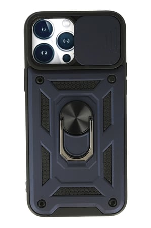 Uray store Apple iPhone 13 Pro Max Kılıf Pars Lens Yüzüklü Silikon - Lacivert