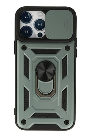 Uray store Apple iPhone 13 Pro Max Kılıf Pars Lens Yüzüklü Silikon - Yeşil
