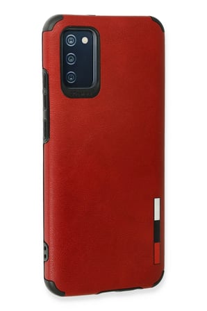Uray store Samsung Galaxy A03S Kılıf Loop Deri Silikon - Kırmızı