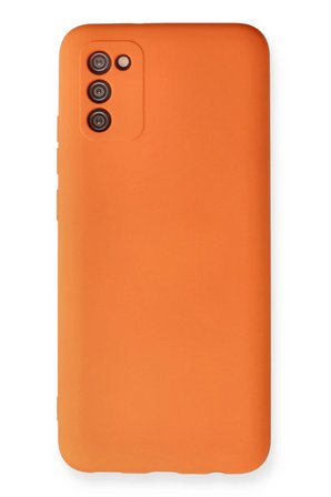 Uray store Samsung Galaxy A03S Kılıf Nano içi Kadife Silikon - Turuncu