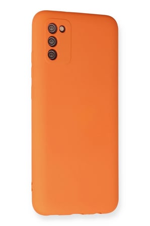 Uray store Samsung Galaxy A03S Kılıf Nano içi Kadife Silikon - Turuncu