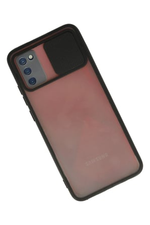 Uray store Samsung Galaxy A03S Kılıf Palm Buzlu Kamera Sürgülü Silikon - Siyah