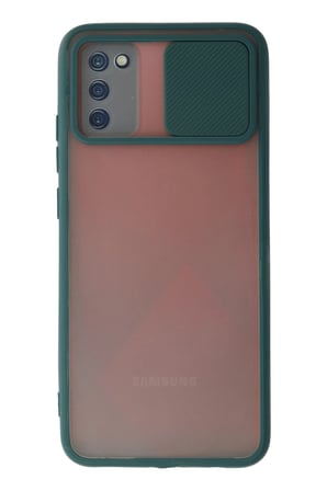Uray store Samsung Galaxy A03S Kılıf Palm Buzlu Kamera Sürgülü Silikon - Yeşil
