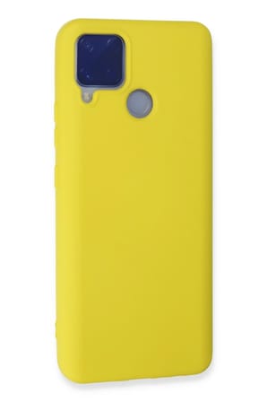 Uray store Realme C15 Kılıf Nano içi Kadife Silikon - Sarı