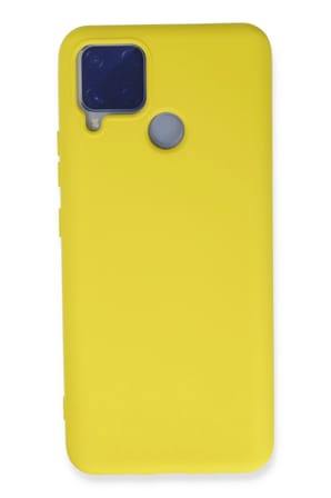 Uray store Realme C15 Kılıf Nano içi Kadife Silikon - Sarı
