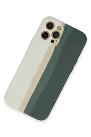Uray store Apple iPhone 12 Pro Kılıf Ebruli Lansman Silikon - Beyaz-Gri
