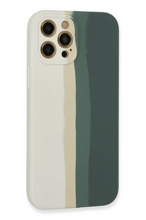 Uray store Apple iPhone 12 Pro Kılıf Ebruli Lansman Silikon - Beyaz-Gri