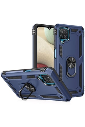 Uray store Samsung Galaxy A22 Kılıf Sofya Yüzüklü Silikon Kapak - Lacivert