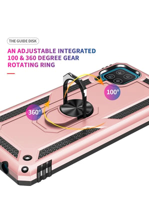 Uray store Samsung Galaxy A22 Kılıf Sofya Yüzüklü Silikon Kapak - Rose
