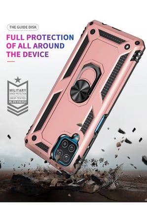 Uray store Samsung Galaxy A22 Kılıf Sofya Yüzüklü Silikon Kapak - Rose
