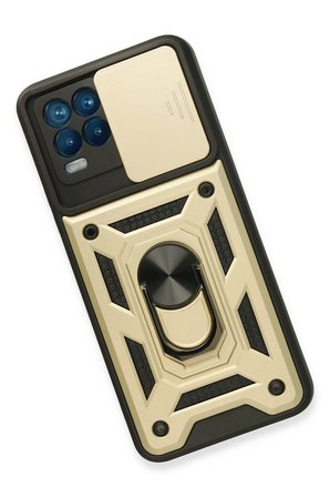 Uray store Realme 8 Kılıf Pars Lens Yüzüklü Silikon - Gold