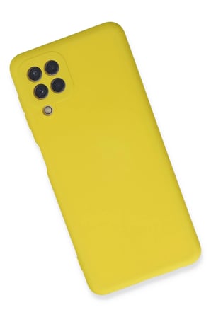 Uray store Samsung Galaxy A22 Kılıf Nano içi Kadife Silikon - Sarı