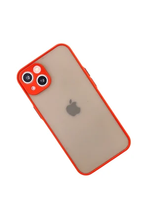 Uray store Apple iPhone 13 Mini Kılıf Montreal Silikon Kapak - Kırmızı