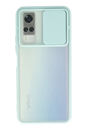 Uray store Vivo Y53S Kılıf Palm Buzlu Kamera Sürgülü Silikon - Turkuaz