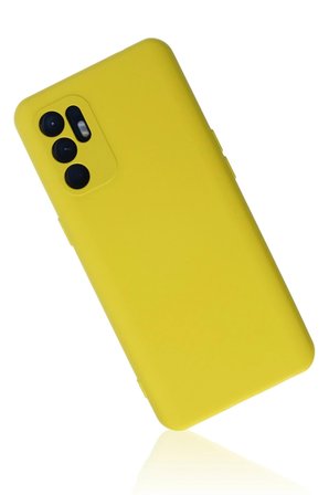 Uray store Oppo Reno 6 Kılıf Nano içi Kadife Silikon - Sarı1