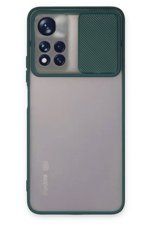 Uray store Xiaomi Redmi Note 11T Kılıf Palm Buzlu Kamera Sürgülü Silikon - Yeşil