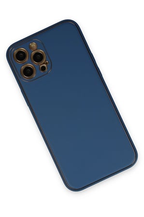 Uray store Apple iPhone 12 Pro Max Kılıf Coco Deri Silikon Kapak - Açık Mavi