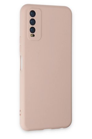 Uray store Vivo Y11S Kılıf Nano içi Kadife Silikon - Pudra
