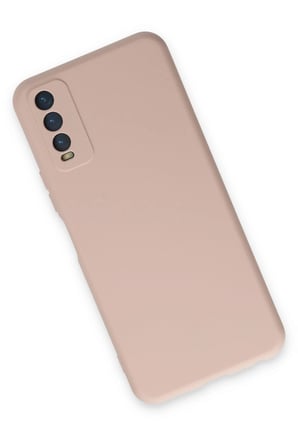 Uray store Vivo Y11S Kılıf Nano içi Kadife Silikon - Pudra