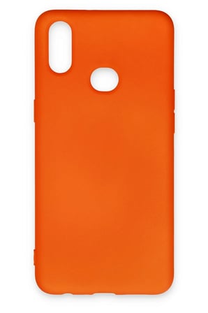 Uray store Samsung Galaxy A10S Kılıf Nano içi Kadife Silikon - Turuncu