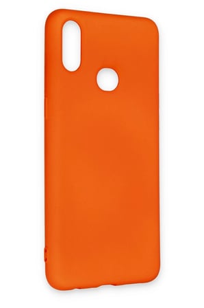 Uray store Samsung Galaxy A10S Kılıf Nano içi Kadife Silikon - Turuncu