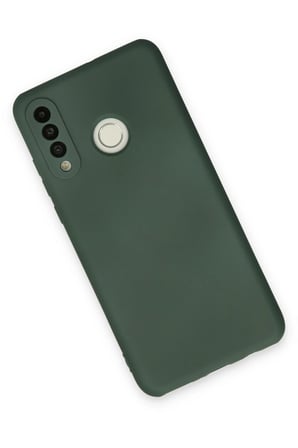 Uray store Huawei P30 Lite Kılıf Nano içi Kadife Silikon - Koyu Yeşil
