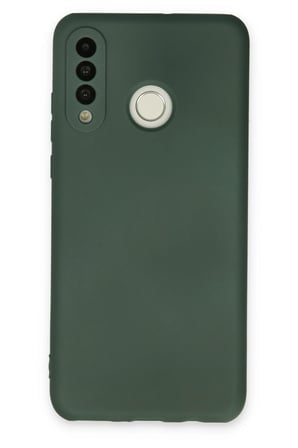 Uray store Huawei P30 Lite Kılıf Nano içi Kadife Silikon - Koyu Yeşil