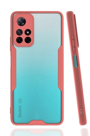 Uray store Xiaomi Redmi Note 11T Kılıf Platin Silikon - Pembe