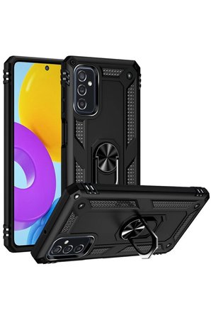 Uray store Samsung Galaxy M52 5G Kılıf Sofya Yüzüklü Silikon Kapak - Siyah