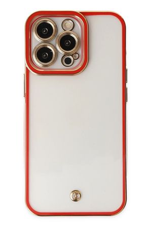 Uray store Apple iPhone 13 Pro Max Kılıf Liva Lens Silikon - Kırmızı