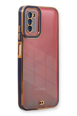 Uray store Samsung Galaxy A03S Kılıf Liva Lens Silikon - Mavi