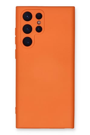 Uray store Samsung Galaxy S22 Ultra Kılıf Nano içi Kadife Silikon - Turuncu
