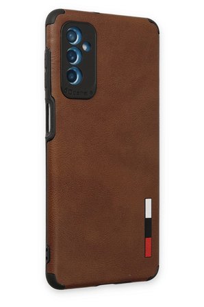 Uray store Samsung Galaxy M52 5G Kılıf Loop Deri Silikon - Kahverengi