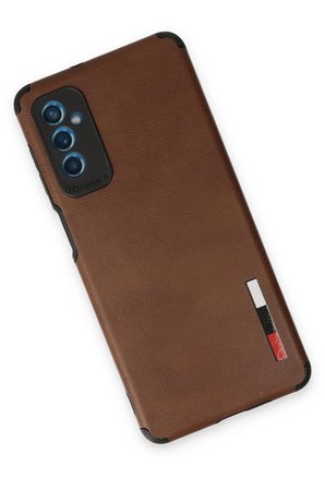 Uray store Samsung Galaxy M52 5G Kılıf Loop Deri Silikon - Kahverengi