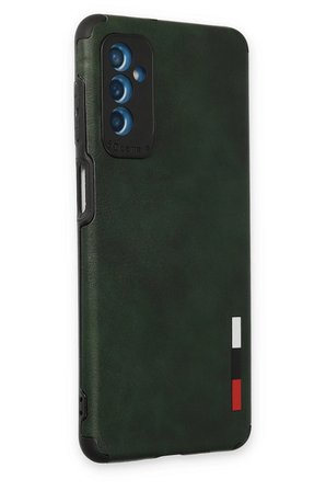 Uray store Samsung Galaxy M52 5G Kılıf Loop Deri Silikon - Yeşil