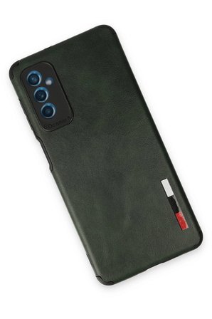 Uray store Samsung Galaxy M52 5G Kılıf Loop Deri Silikon - Yeşil